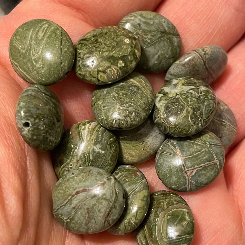 Oval Rainbow Jasper Beads 24pc - image 1